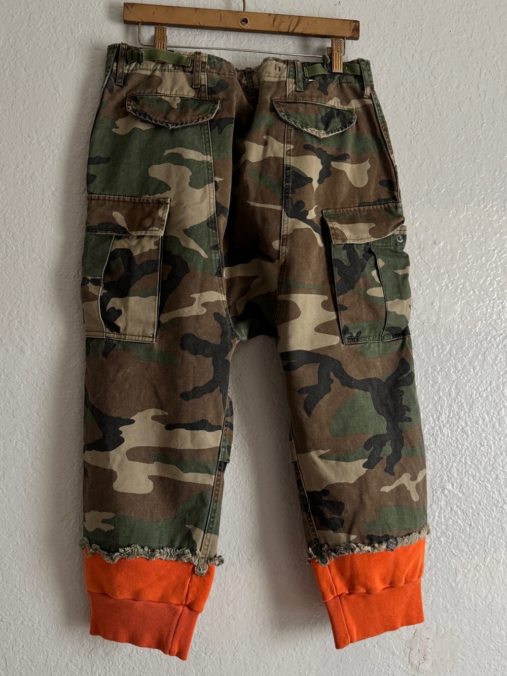 R13 Green and Orange Camo Harrem Sweat Cuffs Cargo Trousers - Picture 5 of 5